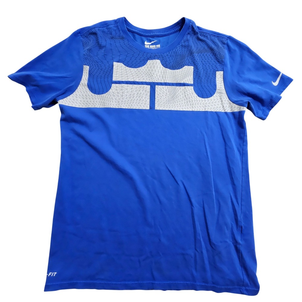 Nike T-Shirt Medium Blue LeBron James Crown Dri-FIT Athletic Cut *